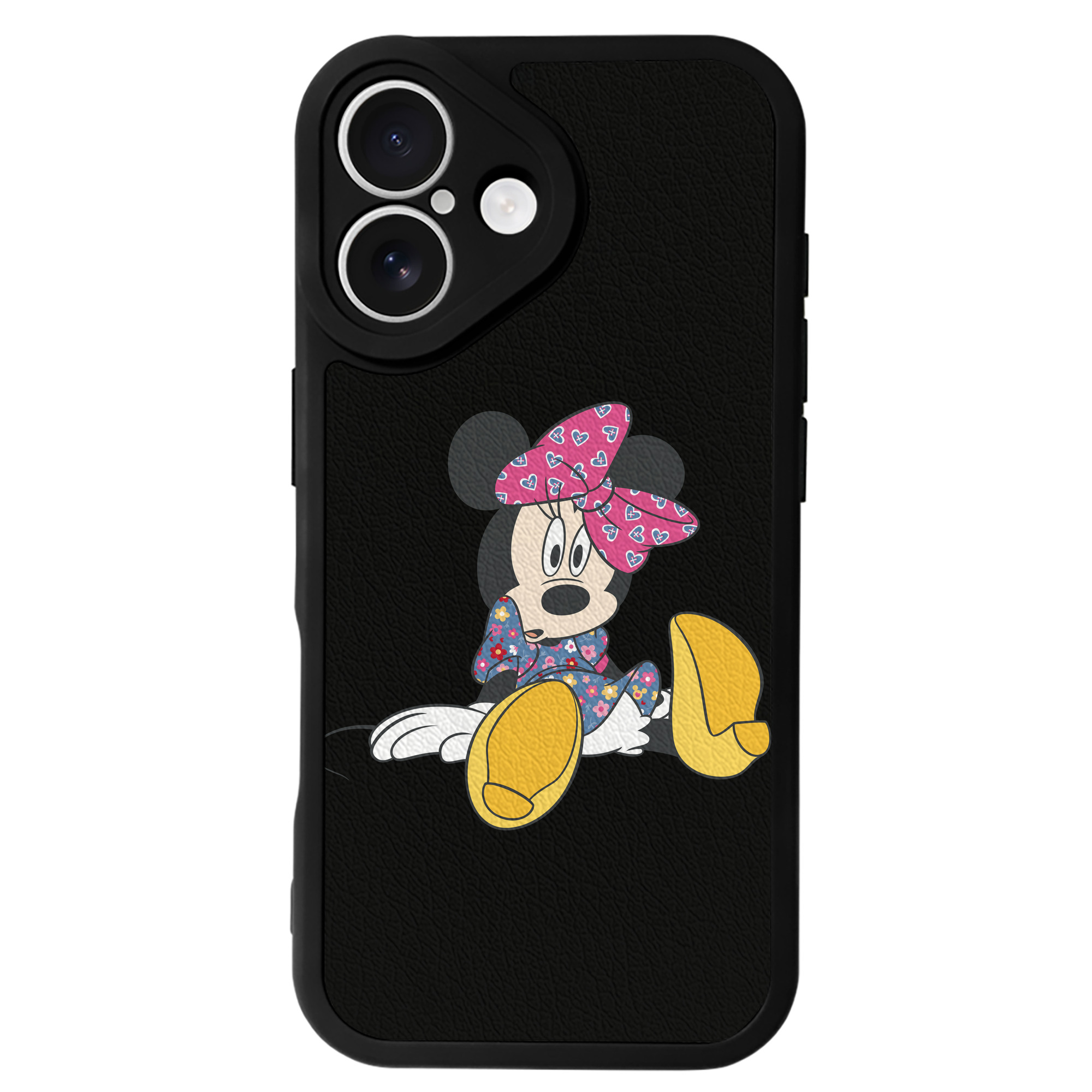 （画像用） ミッキーマウス Mickey Mouse 【iPhone 16シリーズ対応】シリコンスマホケース（レザー調） 材質：シリコン